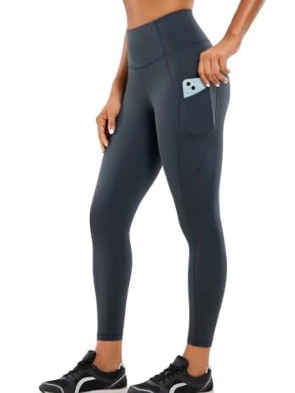 CRZ YOGA High Waisted Pocket Leggings in Charcoal Gray